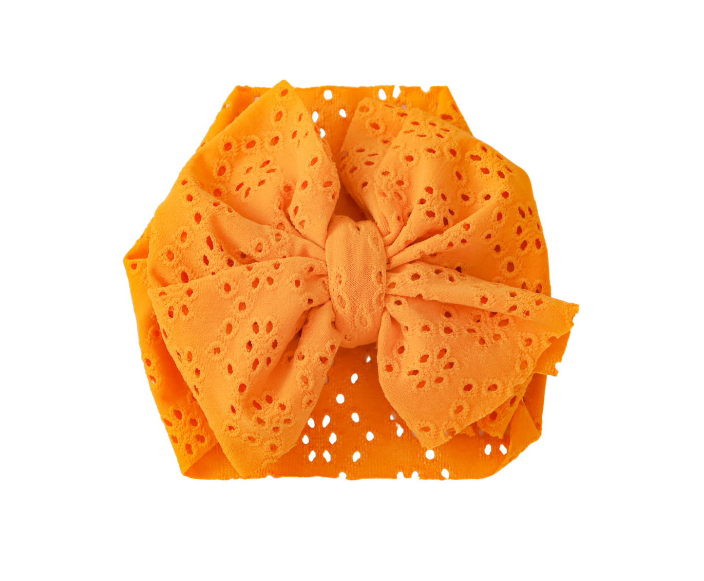 Eyelet Headwrap Bow- Mustard