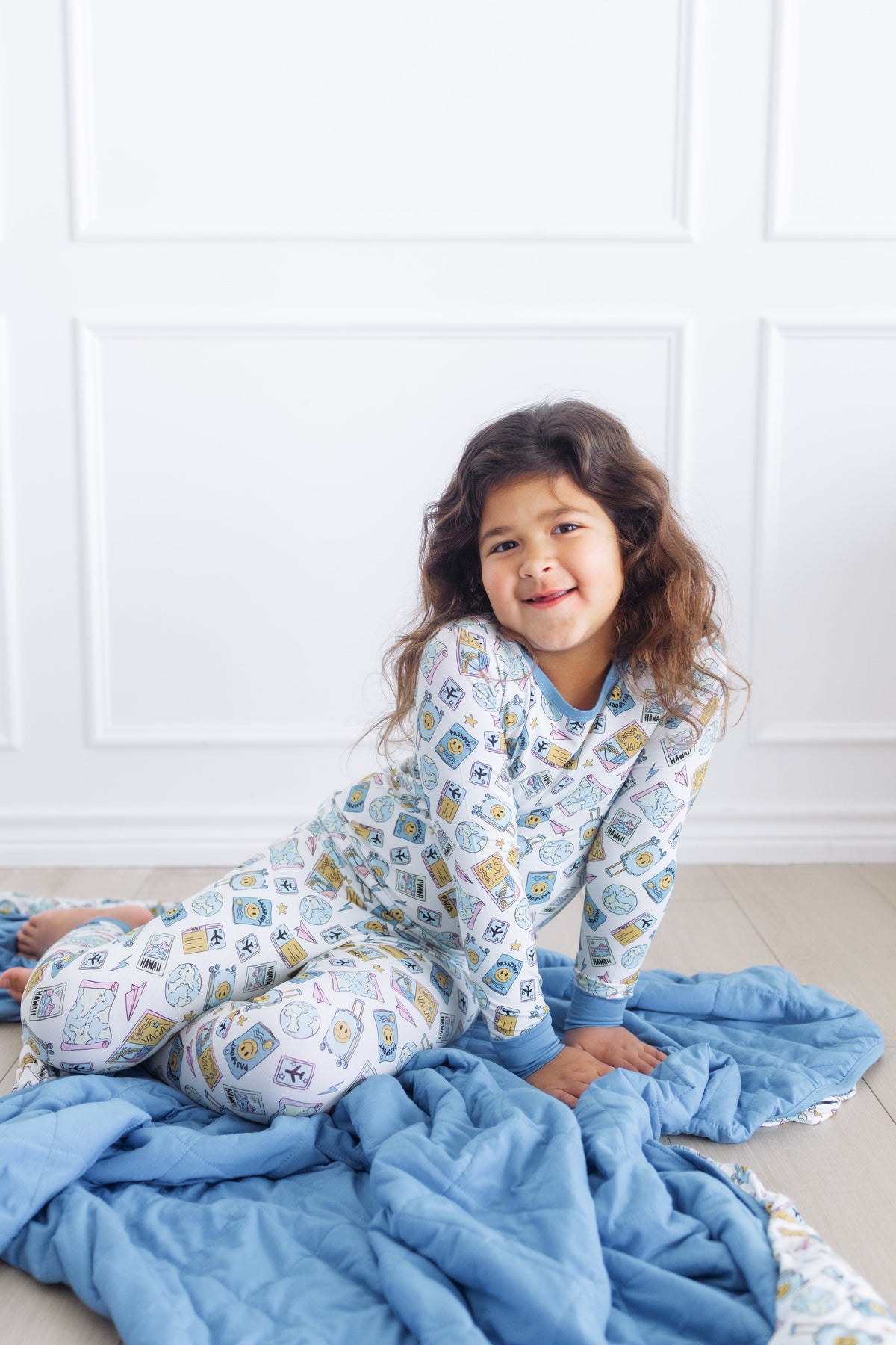Jet Blue Skies Cloud Quilted Blanket