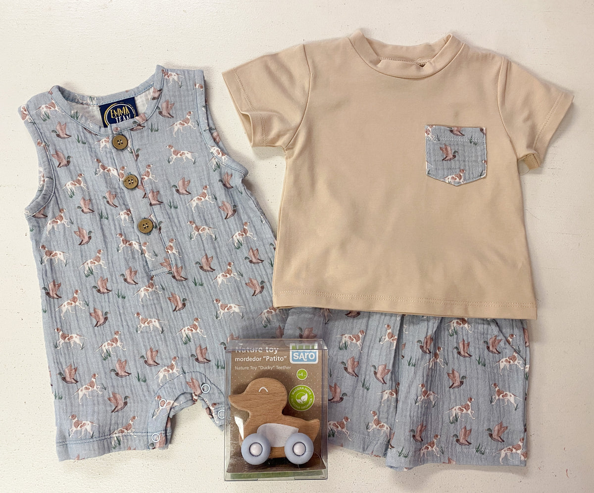 Baby Boy Duck Hunting Romper – Southern Duck Print Outfit
