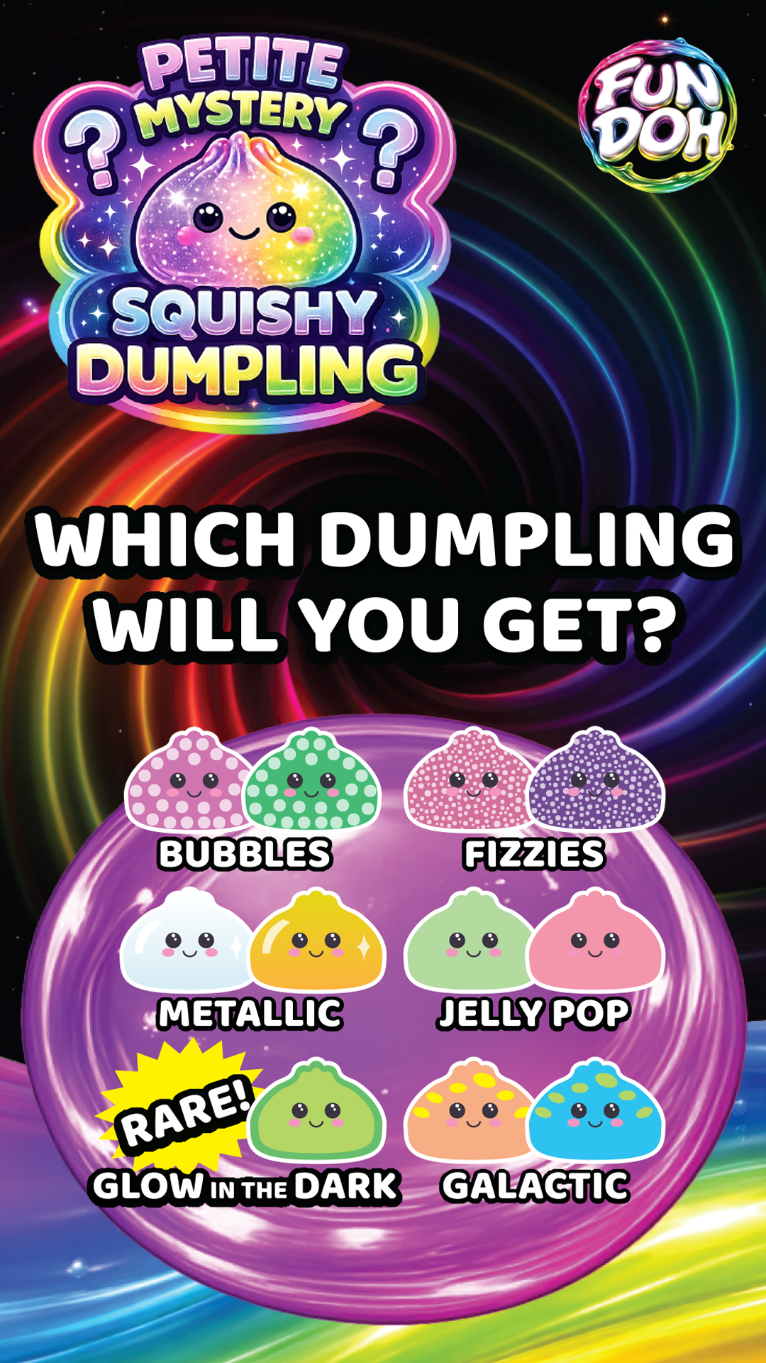 Fun Doh Squishy Mystery Mini Dumpling Toy – Petite Sensory Fidget Surprise
