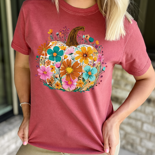 *Floral Pumpkin Tee