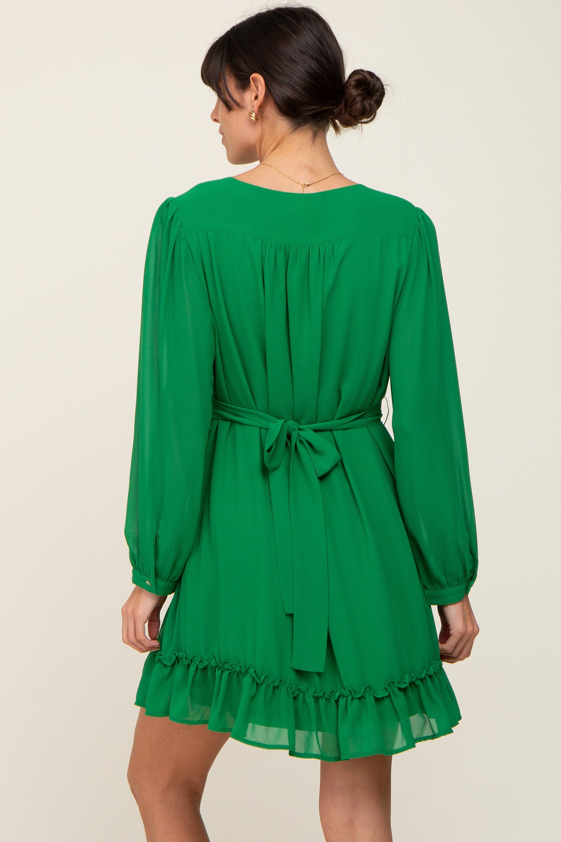 Green Chiffon Ruffle Accent Mini Dress The Prissy Pelican Green Chiffon Ruffle Accent Mini Dress The Prissy Pelican