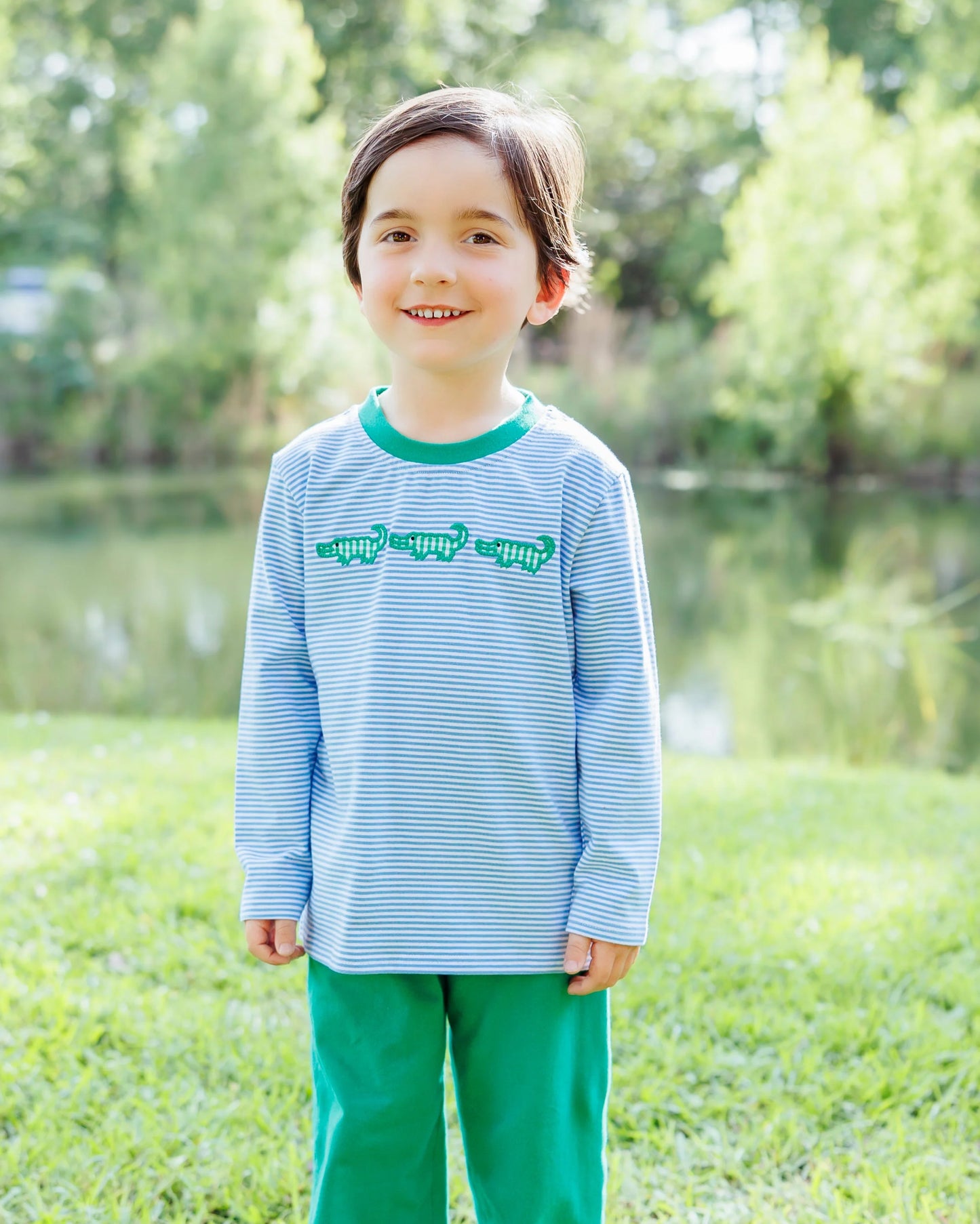 See Ya Later Pant Set – Boys Alligator Applique Outfit