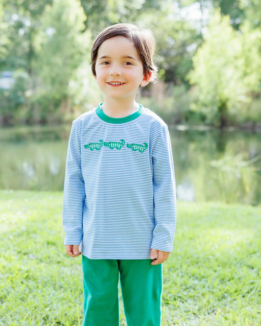 See Ya Later Pant Set – Boys Alligator Applique Outfit