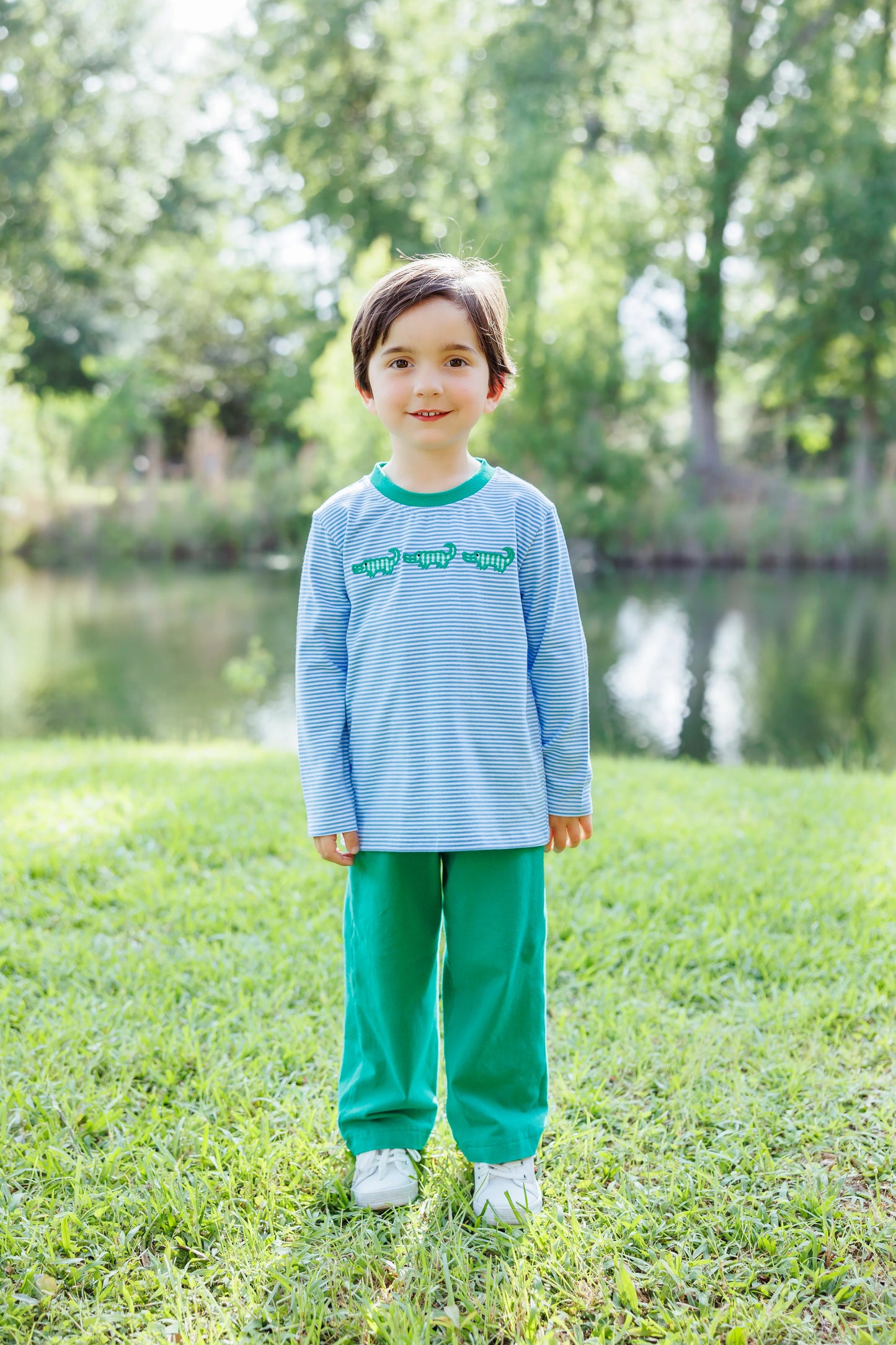 See Ya Later Pant Set – Boys Alligator Applique Outfit