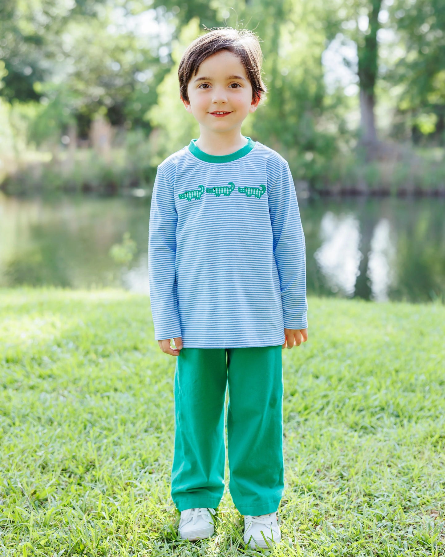 See Ya Later Pant Set – Boys Alligator Applique Outfit