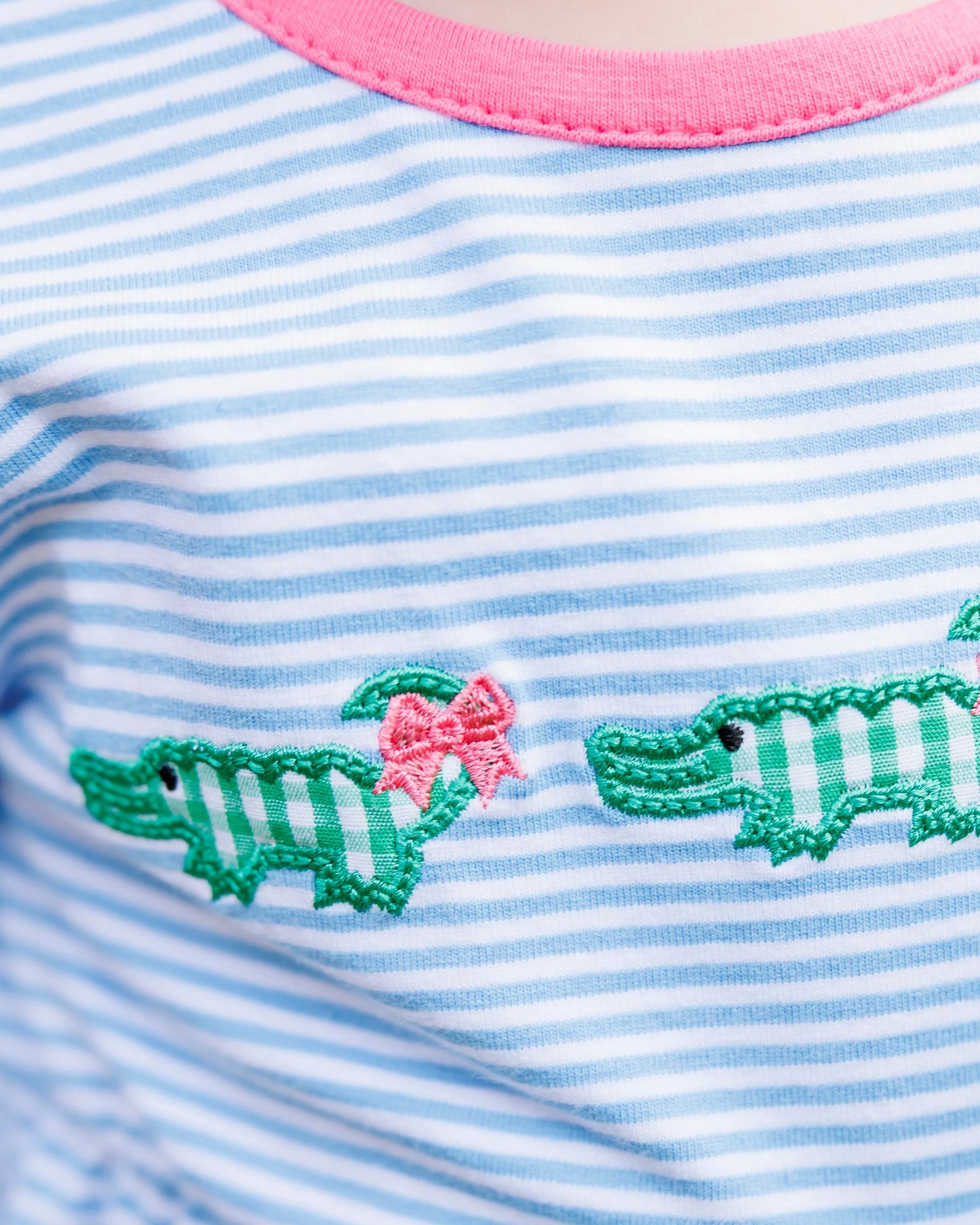 See Ya Later Flutter Romper – Baby Girls Alligator Applique Outfit