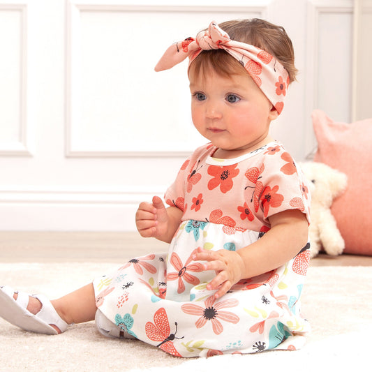 Fluttering Blossoms Baby Girl Cotton Dress