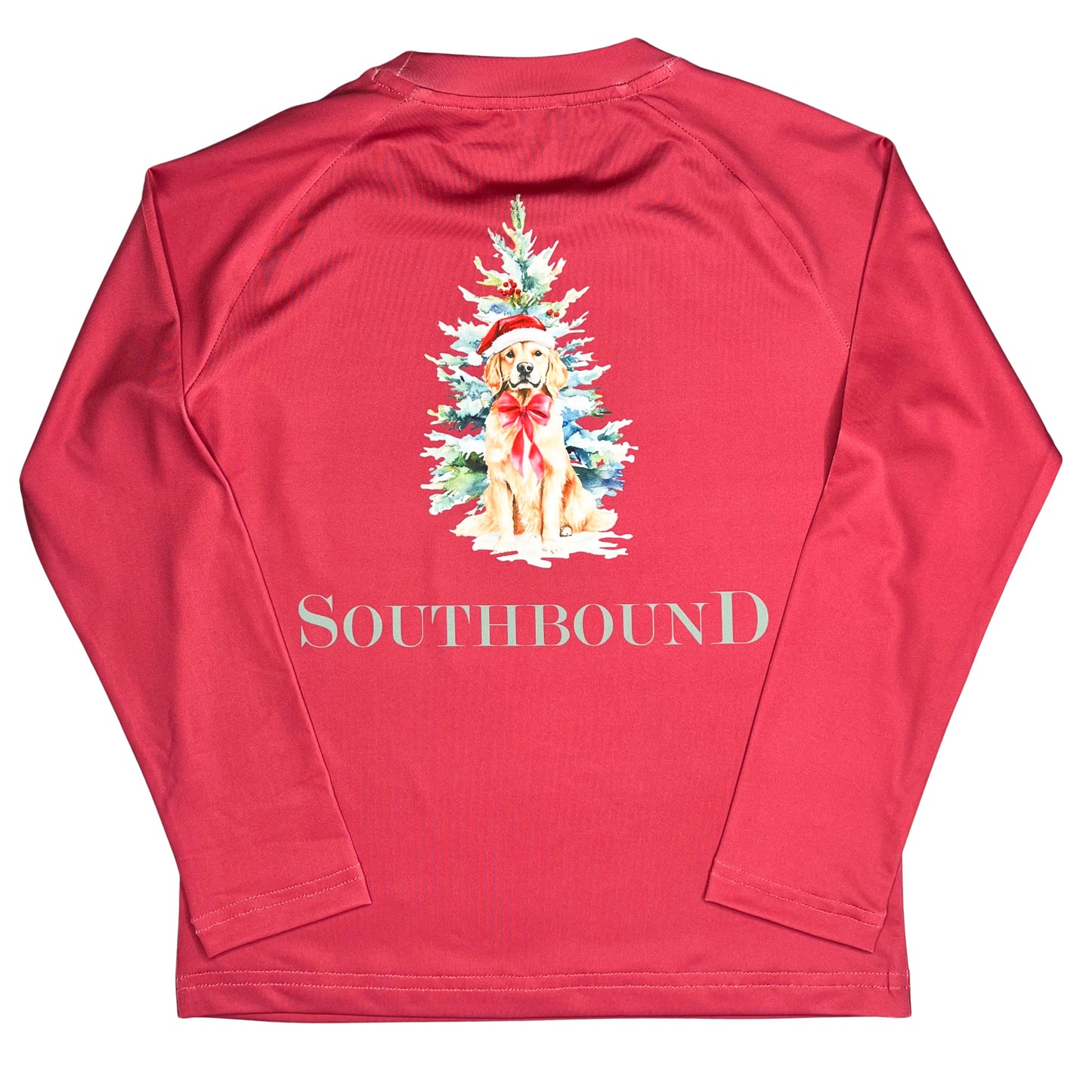 Boys Christmas Pup Performance Long Sleeve Shirt