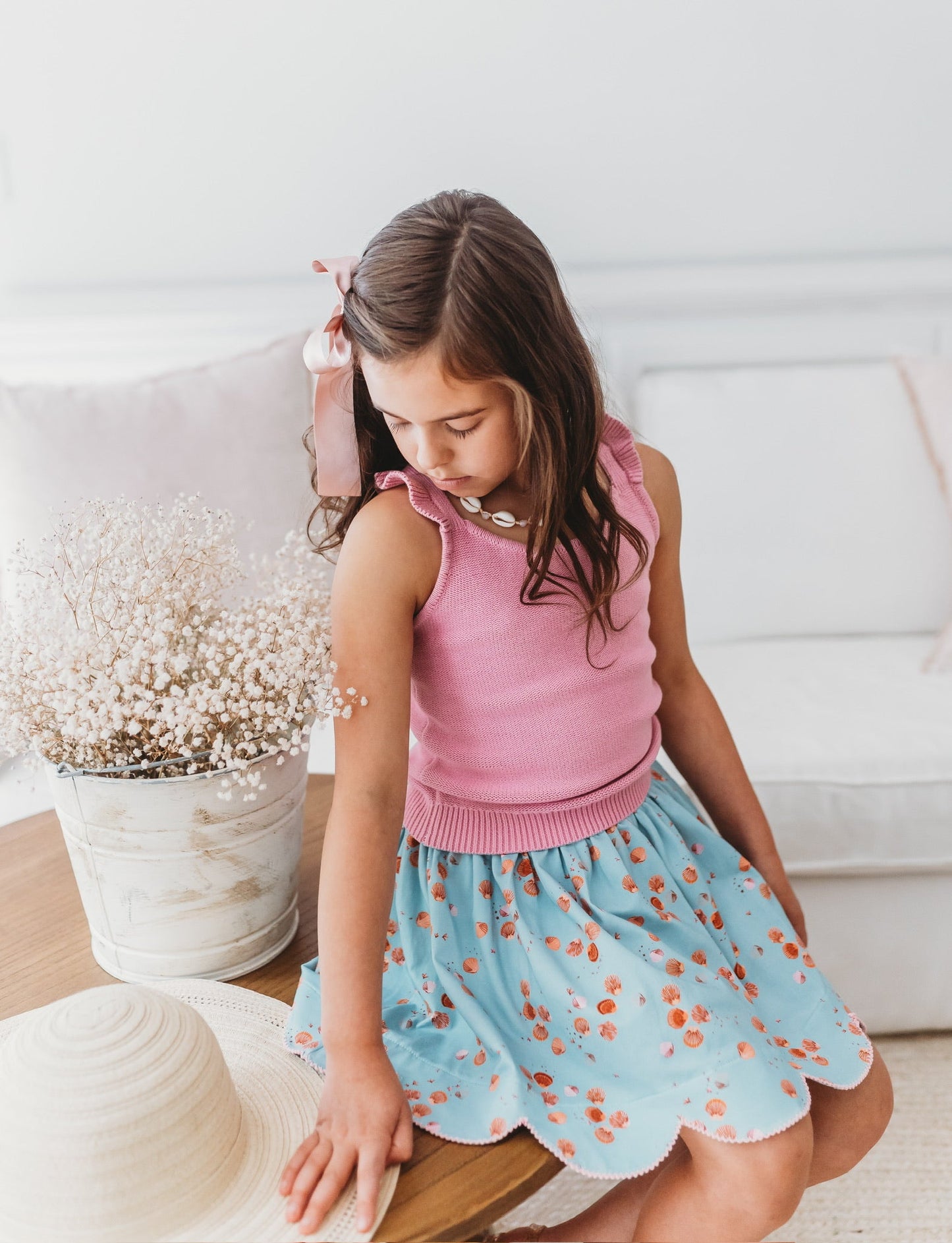 Girls Sunset Petal Knit Tank