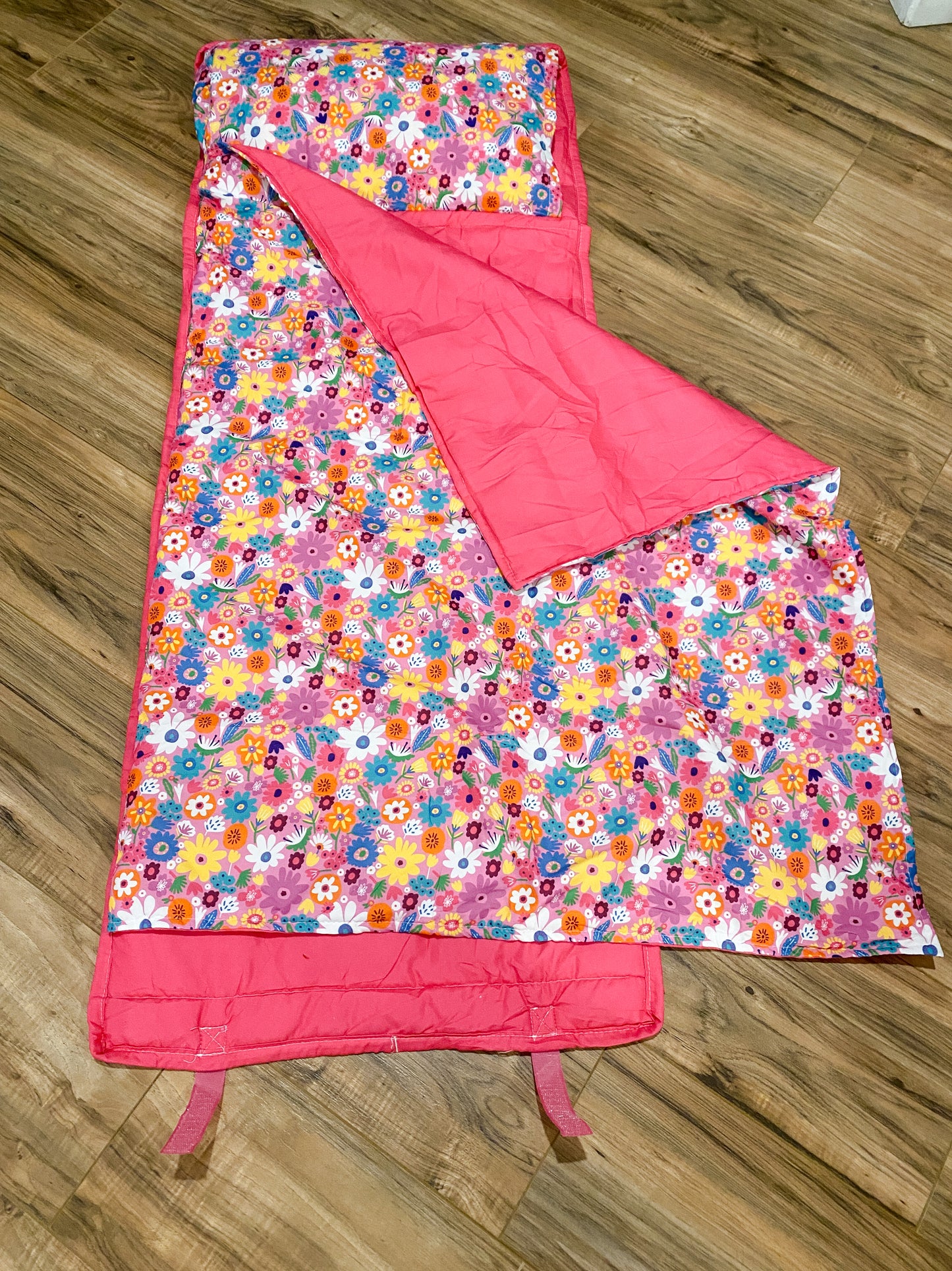 Jane Marie Pink Floral Kids Roll-Up Nap Mat with Blanket & Pillow | Toddler Daycare & Preschool Sleeping Mat | Kindergarten Nap Mat | Bossier City, LA