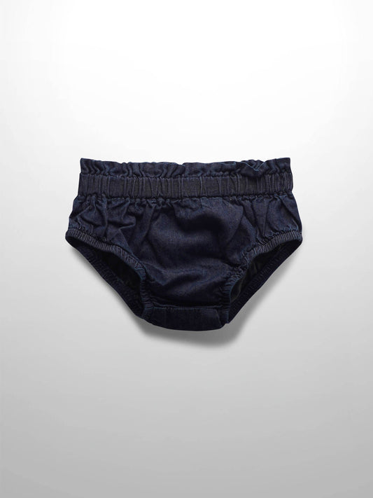Paper Bag Waist Bloomers-Dark Denim