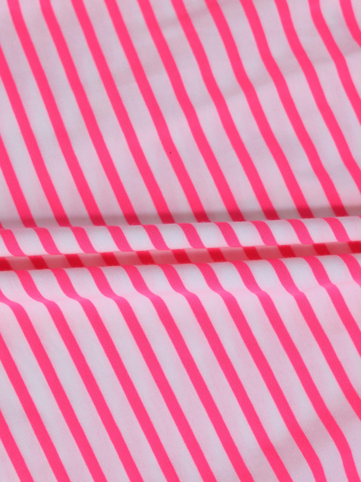 Neon Pink Striped Dress -  Short Sleeve