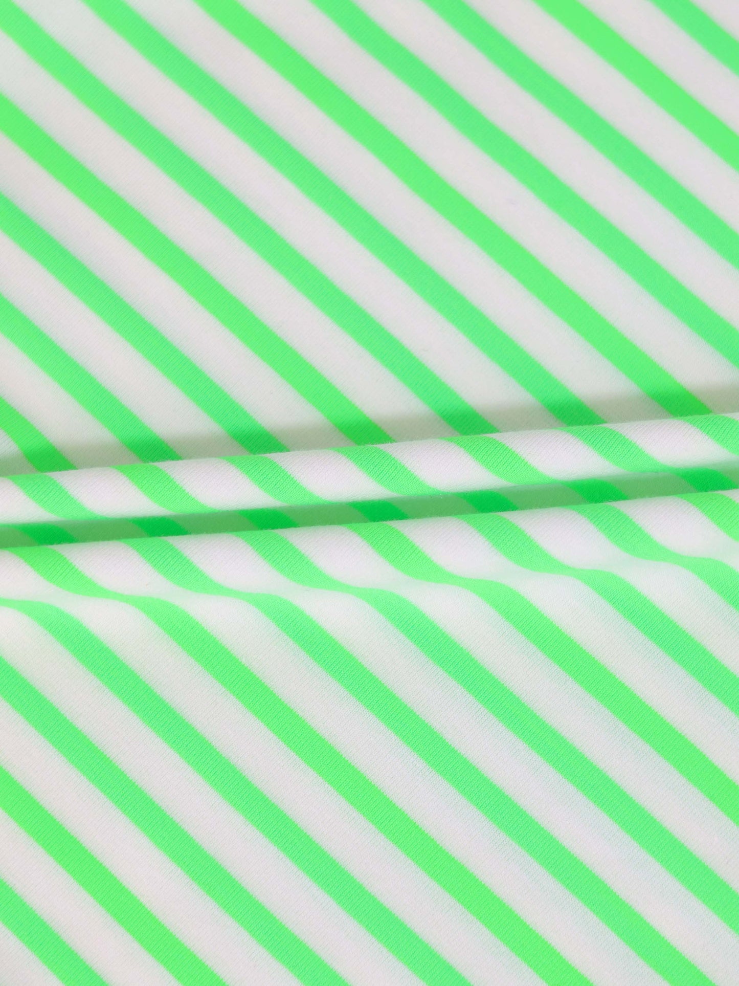 Neon Green Striped Boxy T-shirt  - Short Sleeve