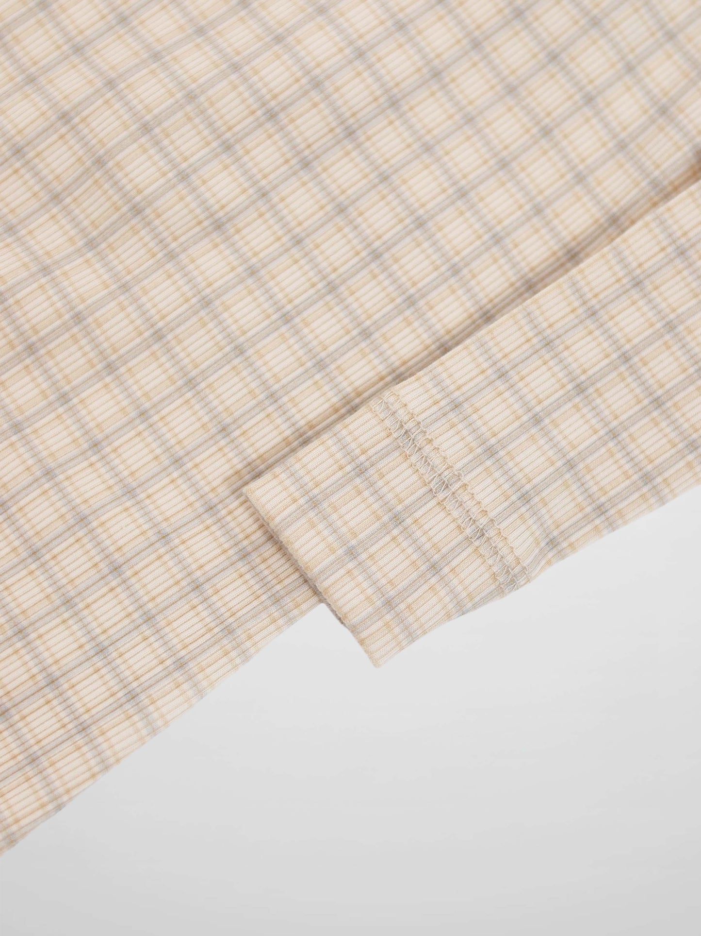 Oatmeal Grid Stretchy - Blue