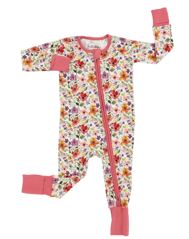 Watercolor Floral Convertible Footie