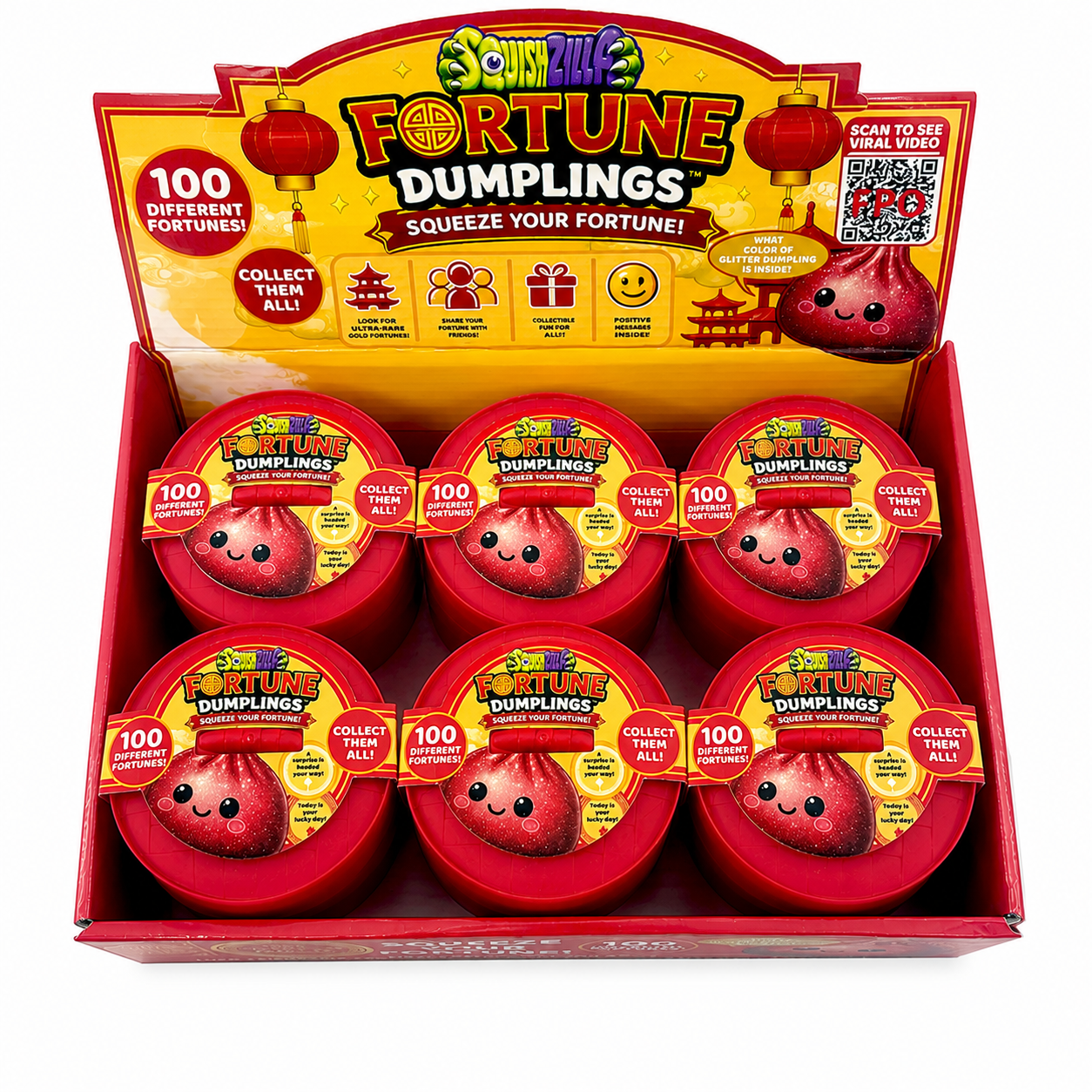 SquishZilla Mystery Fortune Dumpling Squishy | Fortune Message Sensory Fidget Toy