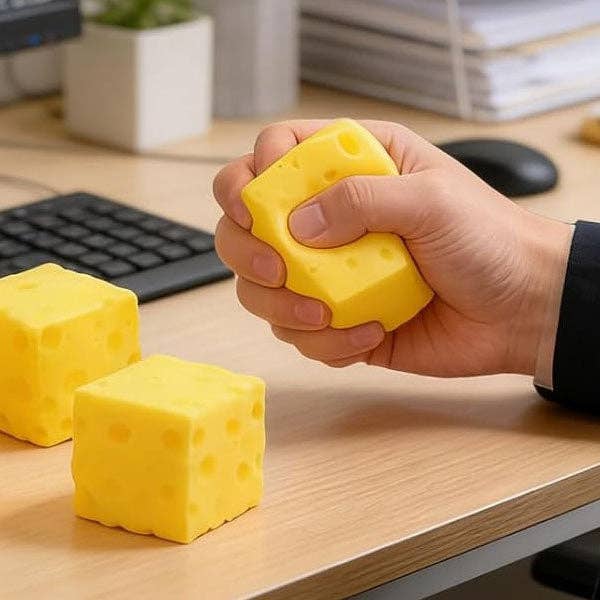 Cheese Cube Slow-Rise Squishy | Cheese Fidget Toy | Sensory Stress Toy