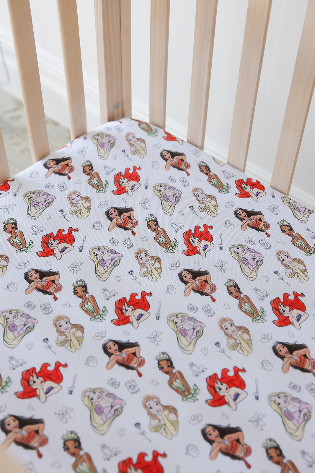 Doodle Princess (ribbed) - Crib Sheet