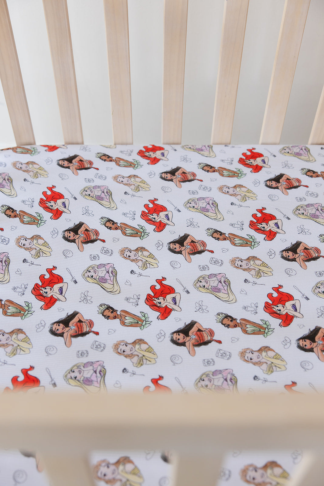 Doodle Princess (ribbed) - Crib Sheet