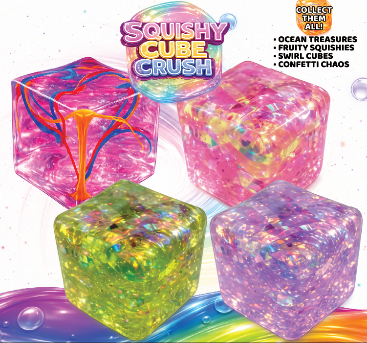 Fun Doh Squishy Charm Cube Sensory Fidget Toy – Assorted Styles