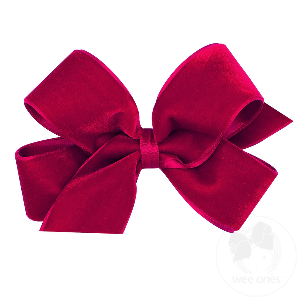 Medium Classic Velvet Bow with Satin Lining – Cardinal