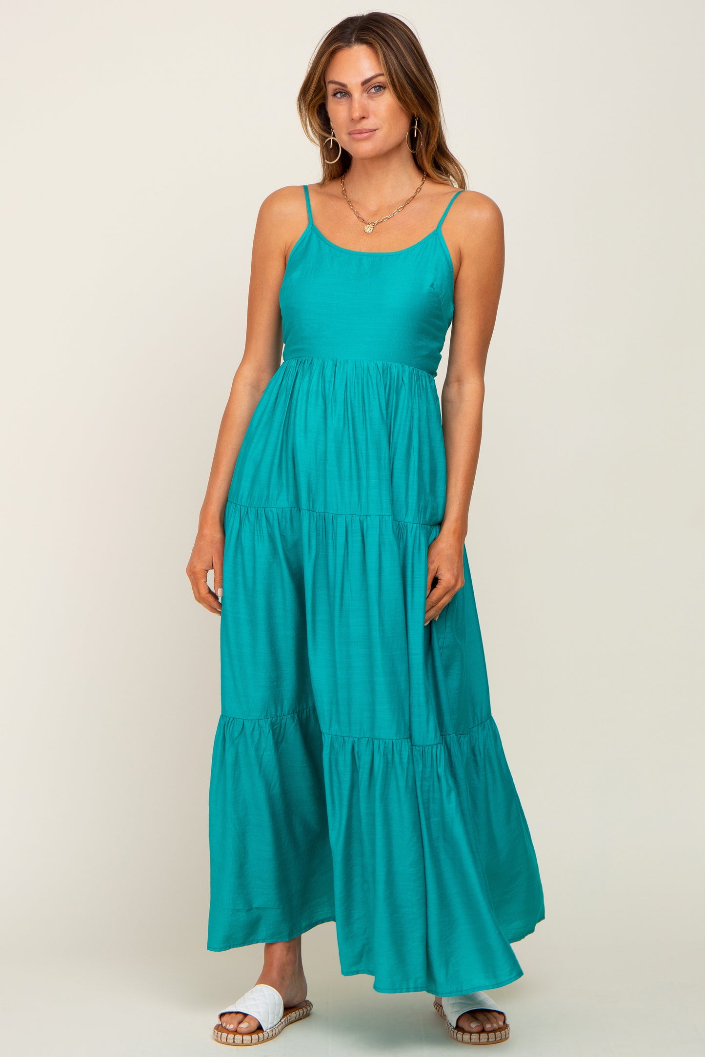 Green Tiered Maxi Dress