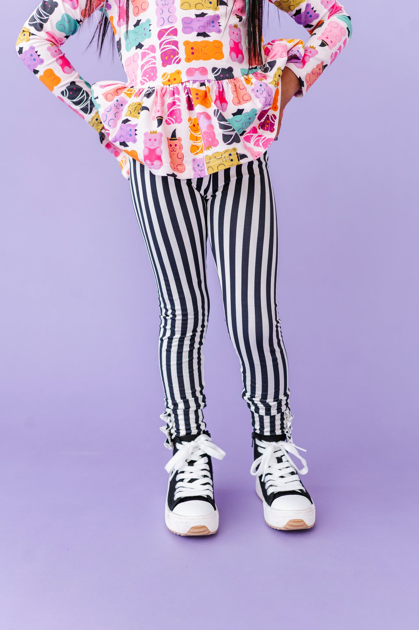 Espresso Striped | (SLIM) LEGGING