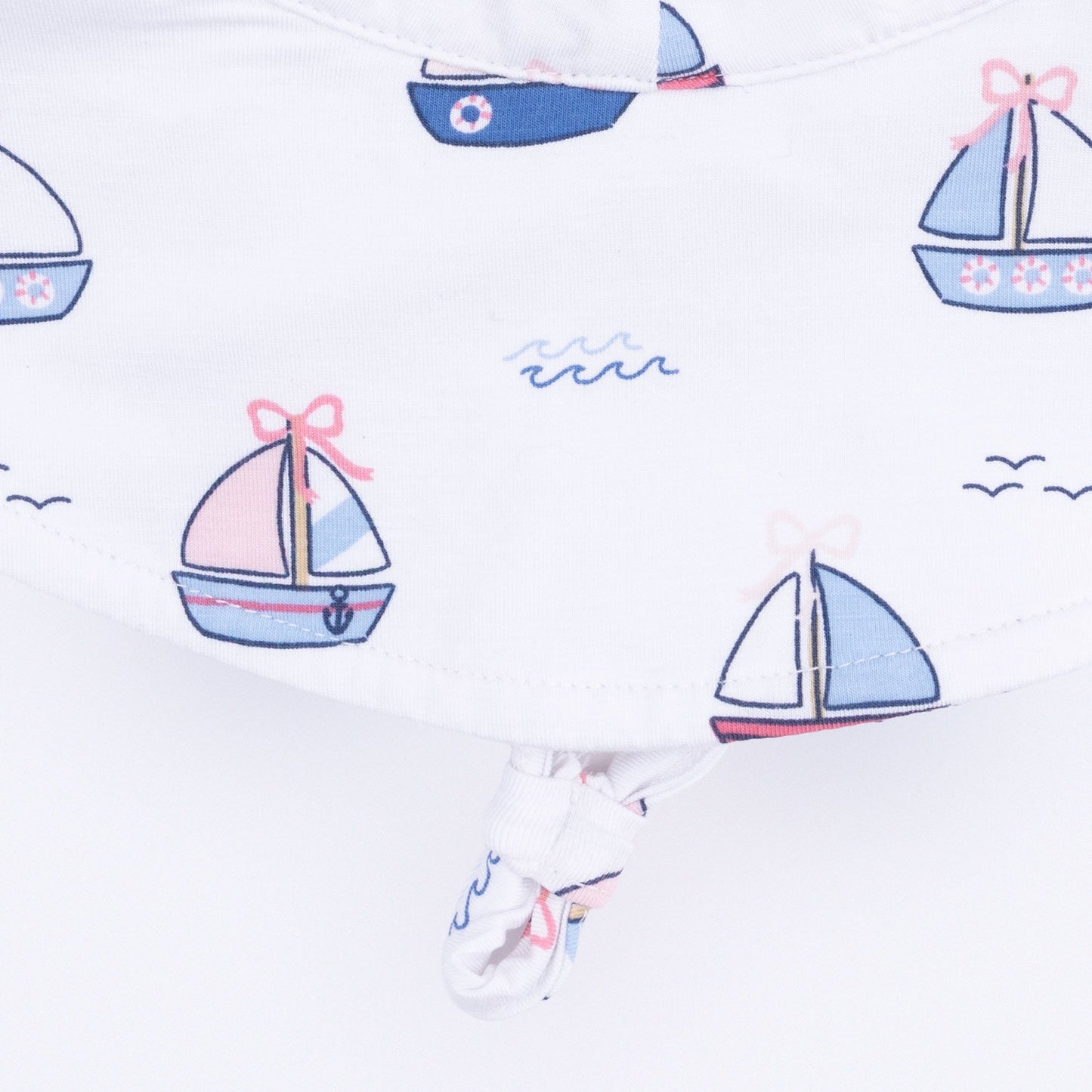 Bubbly Sailboats Pink - Wide Brim Sun Hat