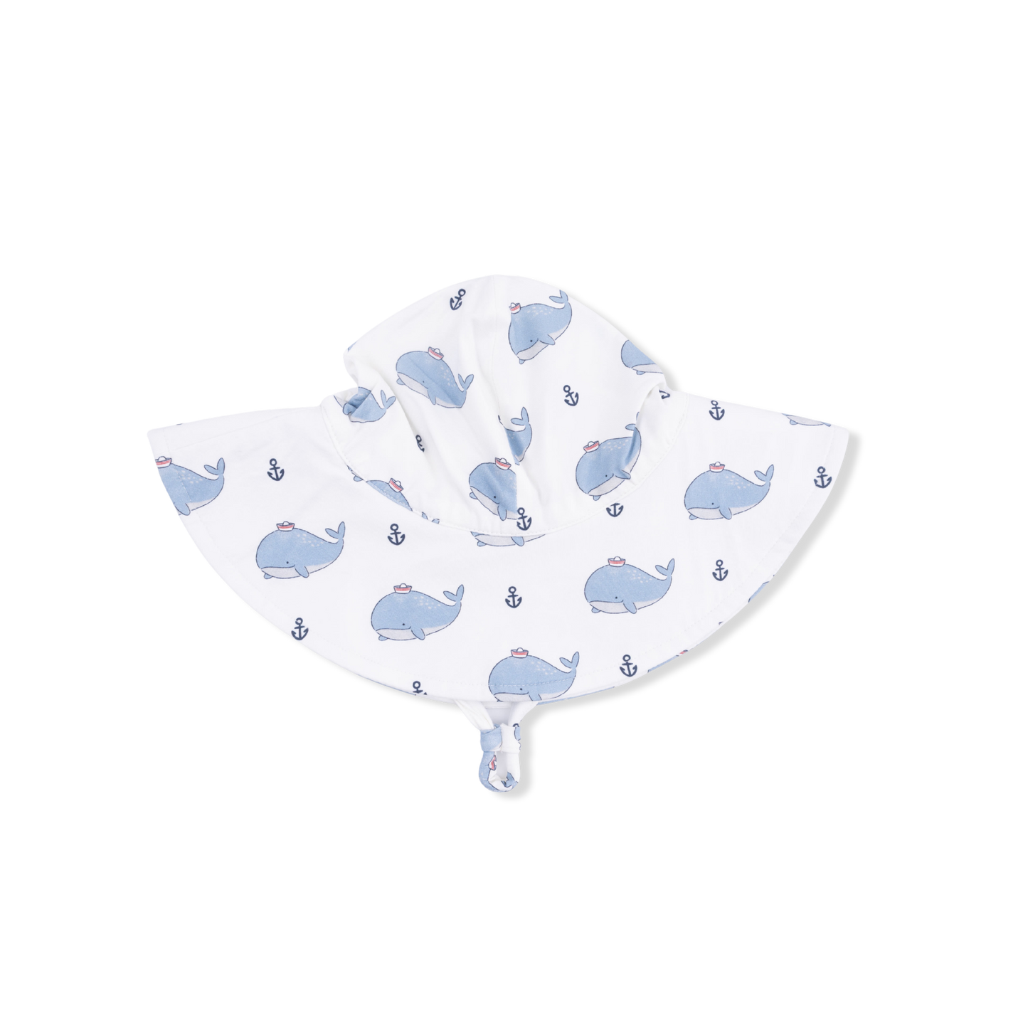Bubbly Sailor Whales Blue - Wide Brim Sun Hat