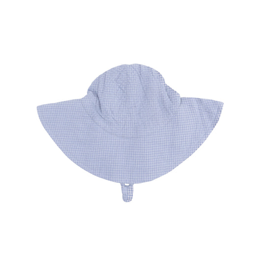 Micro Gingham Blue Blizzard - Wide Brim Sun Hat