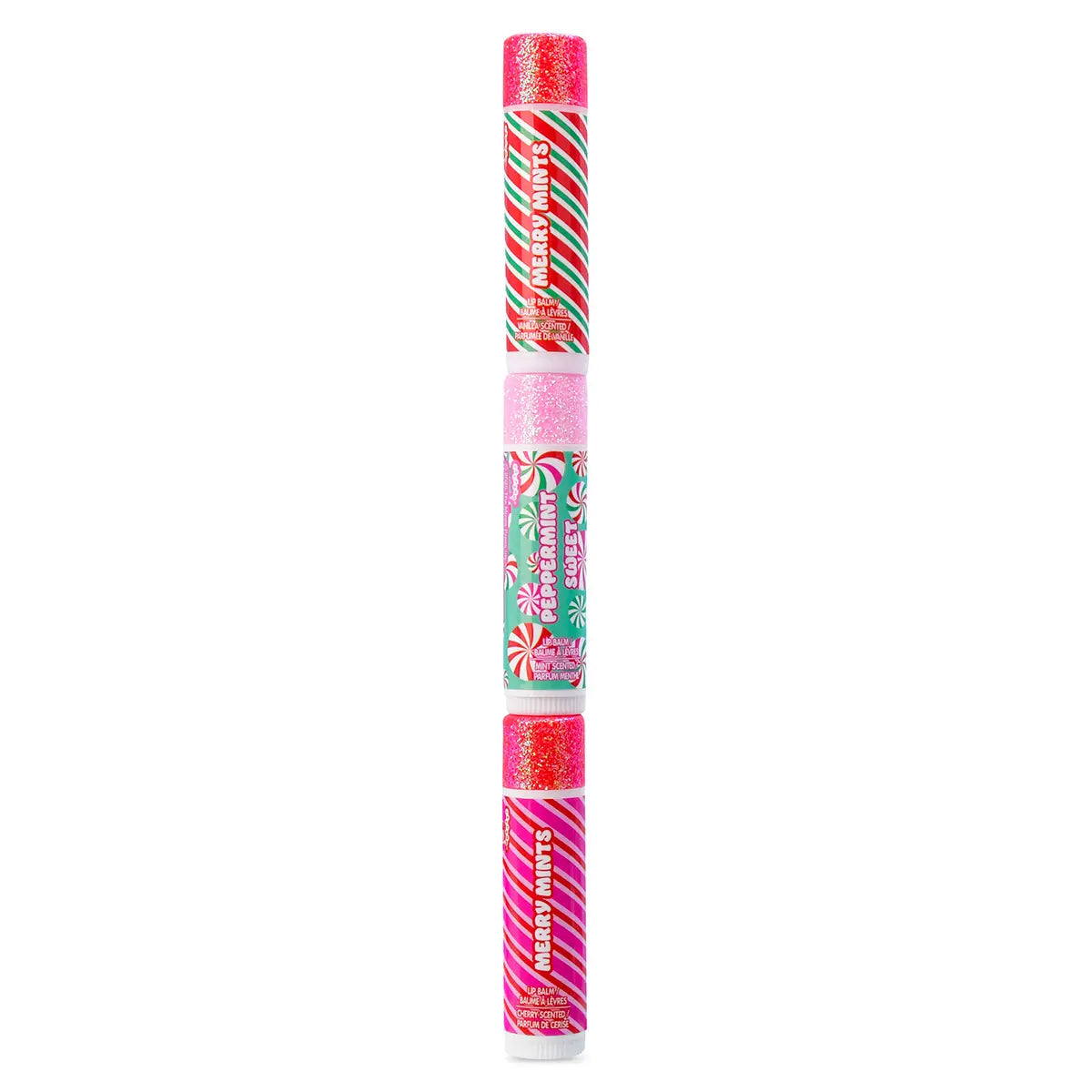 Merry Mints Lip Balm Set – Holiday Candy Cane Tube