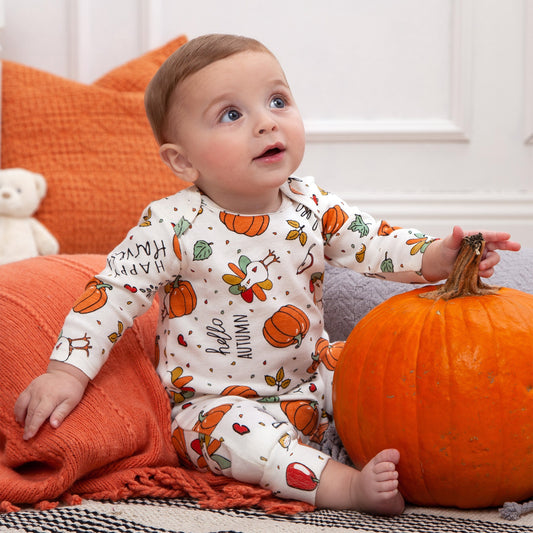 Baby Thanksgiving Romper – Cotton Festive Fall Outfit