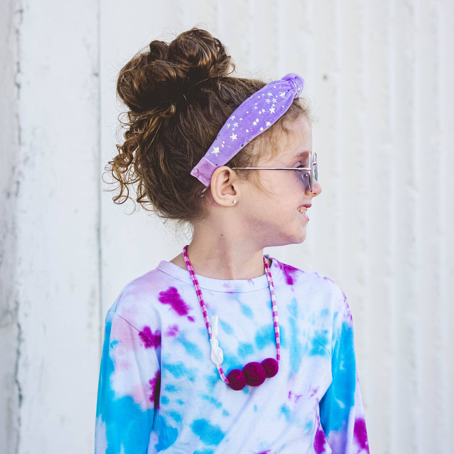 Kids Knot Headband - Star Purple Velvet Hair Accessories