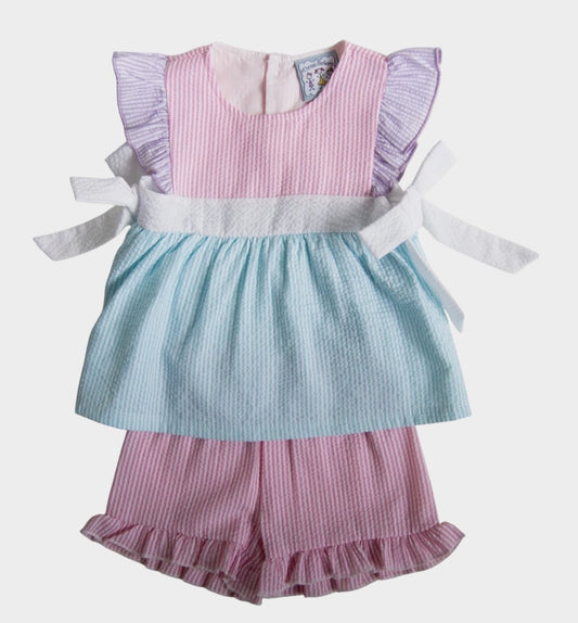 Sweet Pastel Colorblock Short Set – Baby & Toddler Girls