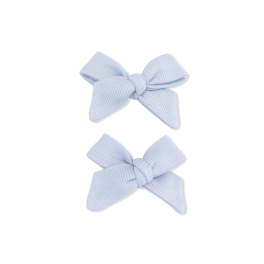 Solid Niagara Mist Rib - 2 Pack Bow Clips