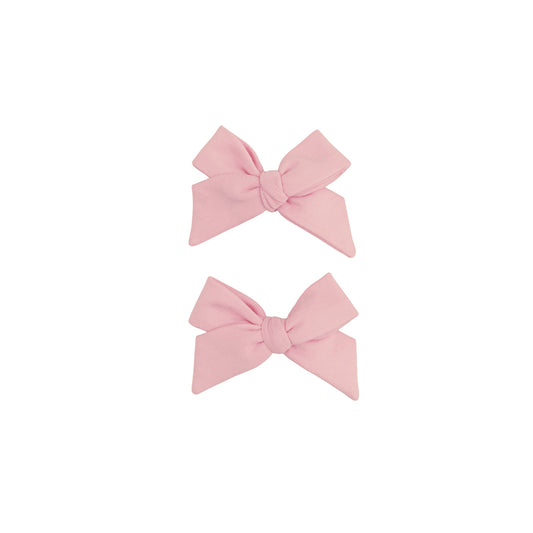 Solid Mellow Rose - 2 Pack Bow Clips
