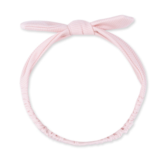 Solid Veiled Pink Rib - Knot Headband