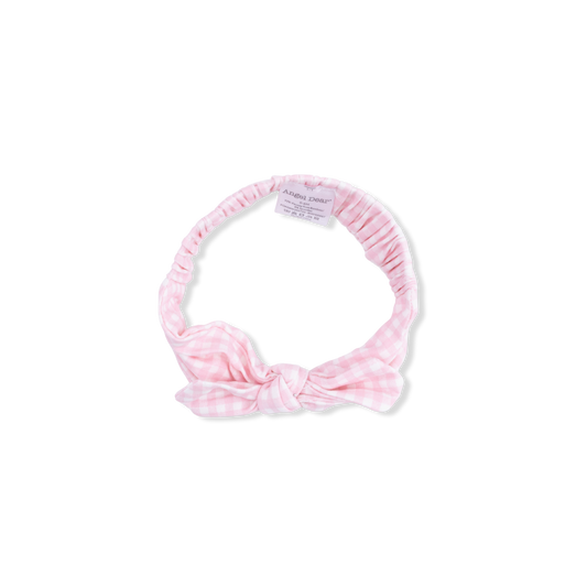 Mini Gingham Pink - Knot Headband
