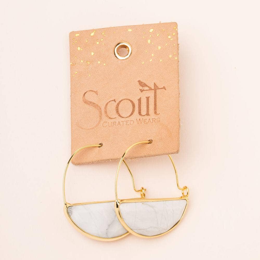 Amazonite Stone Prism Hoop Earrings