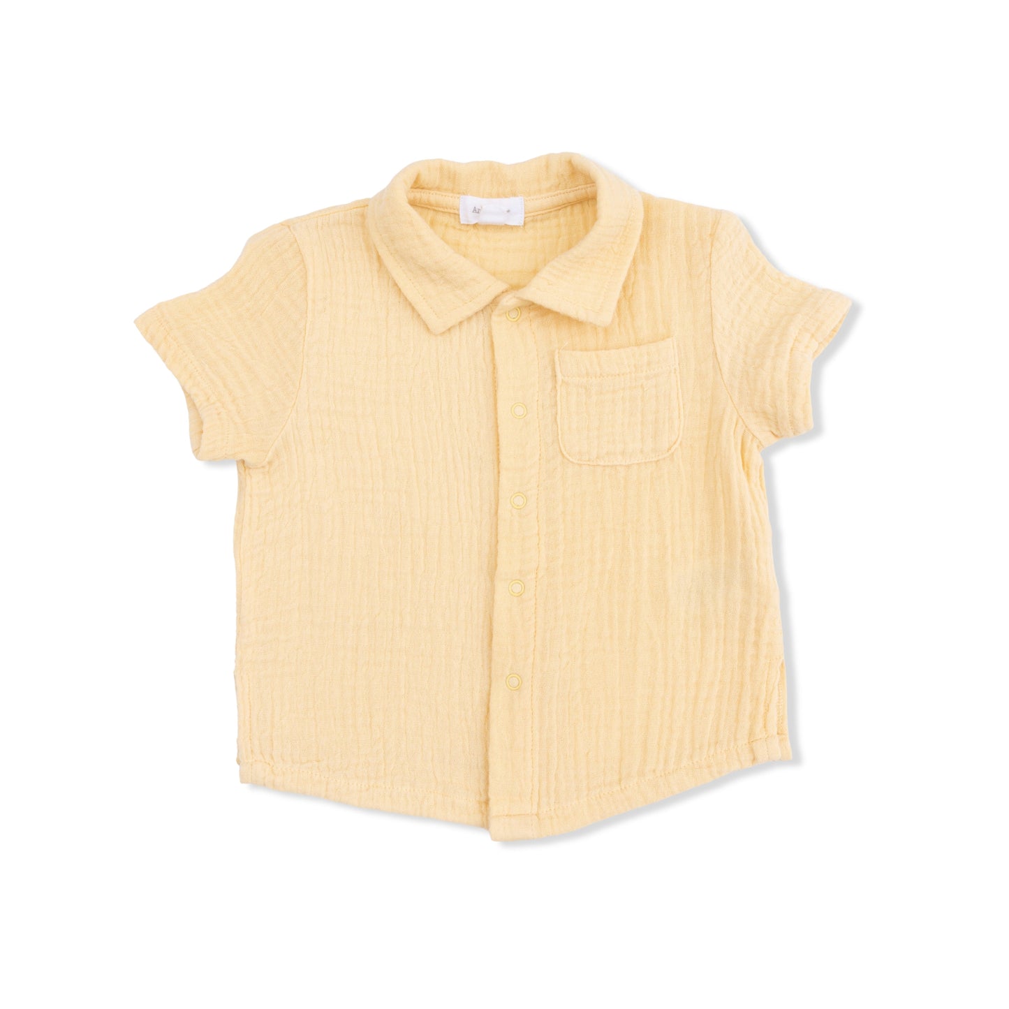 Micro Gingham Blue Blizzard - Polo Button Up with Casual Short