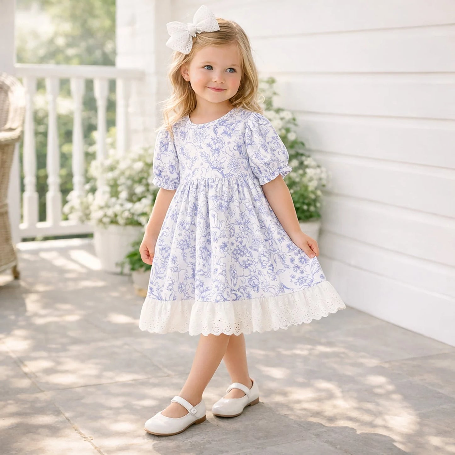 Bunny Toile Bamboo Dress