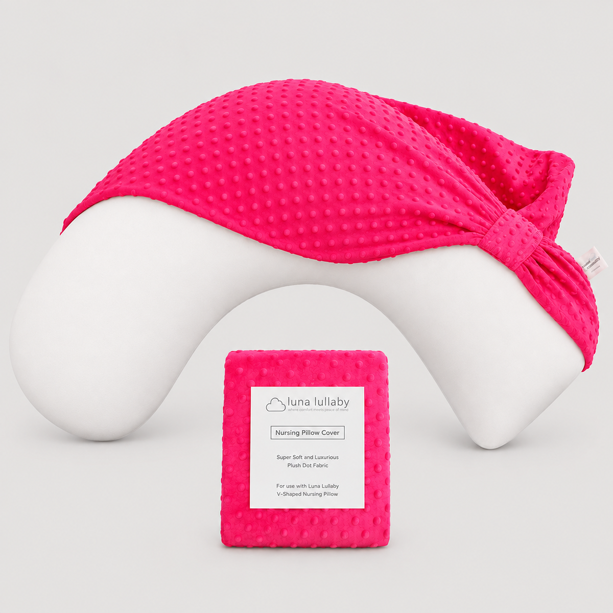 Fuchsia Dot Nursing Pillow Cover | Luna Lullaby