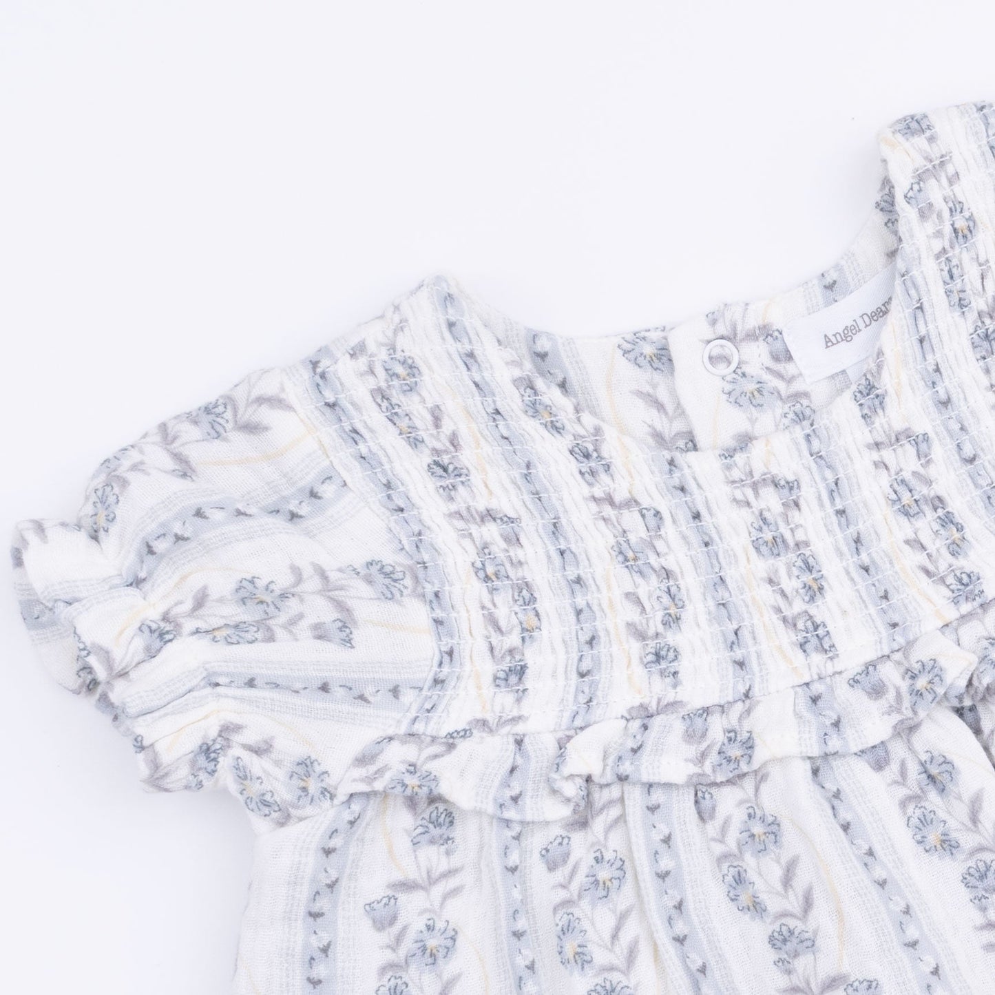 Kimberly Floral Stripe - Smocked Ruffle Bubble with Skirt