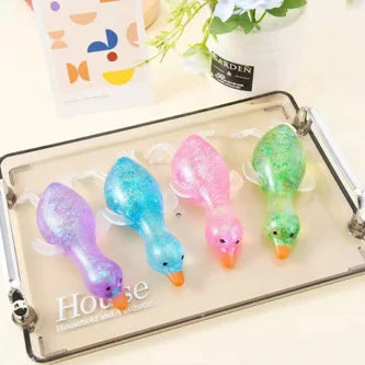 Glitter Duck Sensory Squishy – Stretchy Jelly Fidget Toy