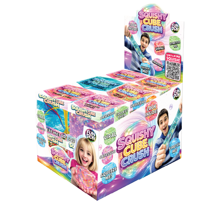 Fun Doh Squishy Charm Cube Sensory Fidget Toy – Assorted Styles