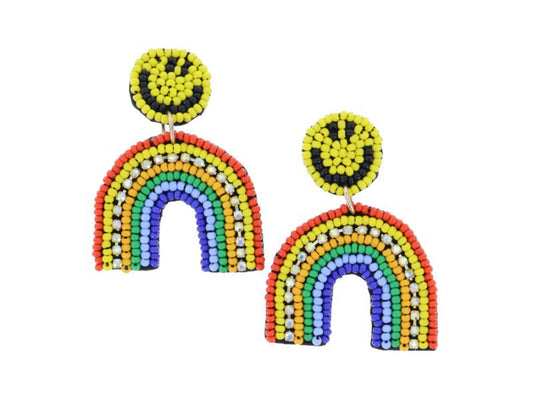 Smiley Face Rainbow Earrings