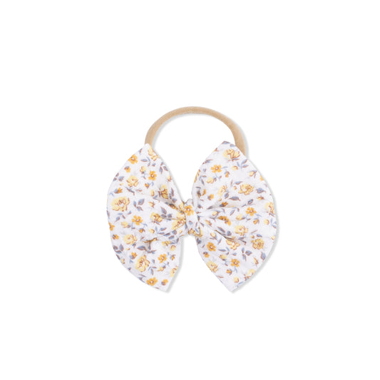 Yellow Country Roses - Bow on Headband