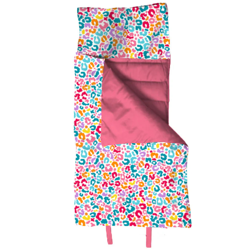 Jane Marie Colorful Leopard Kids Roll-Up Nap Mat with Blanket & Pillow | Toddler Daycare & Preschool Sleeping Mat | Kindergarten Nap Mat | Bossier City, LA
