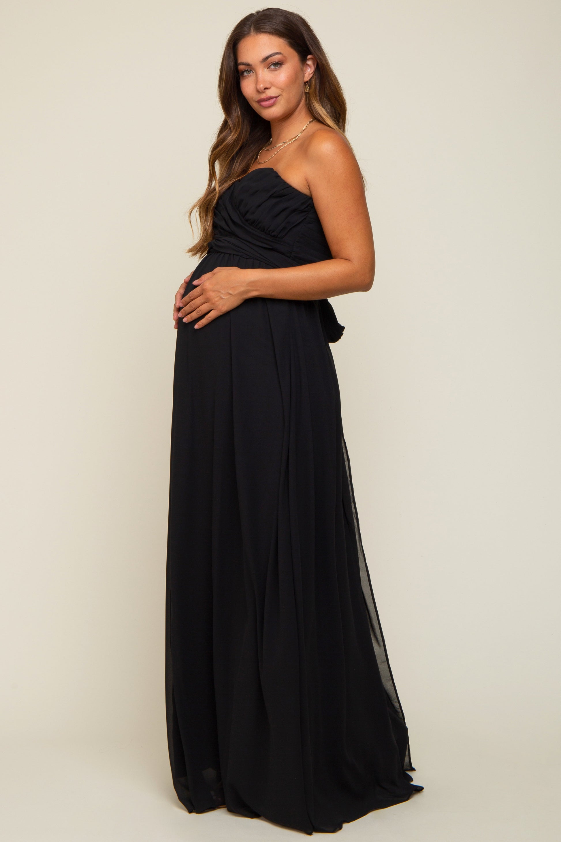 Black Sweetheart Convertible Chiffon Maternity Gown The Prissy Pelican Black Sweetheart Convertible Chiffon Maternity Gown The Prissy Pelican